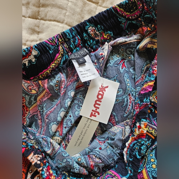 Rose & Thyme Paisley Culottes Pants XL - Picture 3 of 7